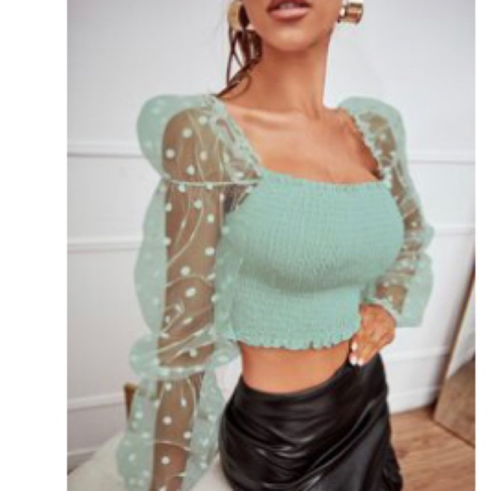 Sheer mesh top